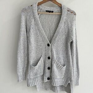 Rag & Bone Grey Button Down Knit Cardigan Pockets Xs